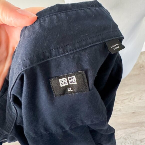 Uniqlo Navy Button Down Shirt - Picture 3 of 9